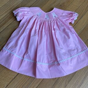 Classic Whimsy pink Easter bunny dress Pom Pom tail 3m